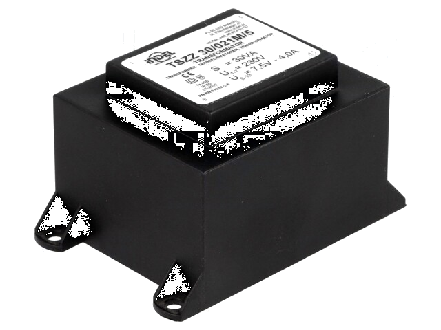 Transformator: ingegoten; 30VA; 230VAC; 7,5V; 4A; PCB; IP00 Transformator: ingegoten; 30VA; 230VAC; 7,5V; 4A; PCB; IP00